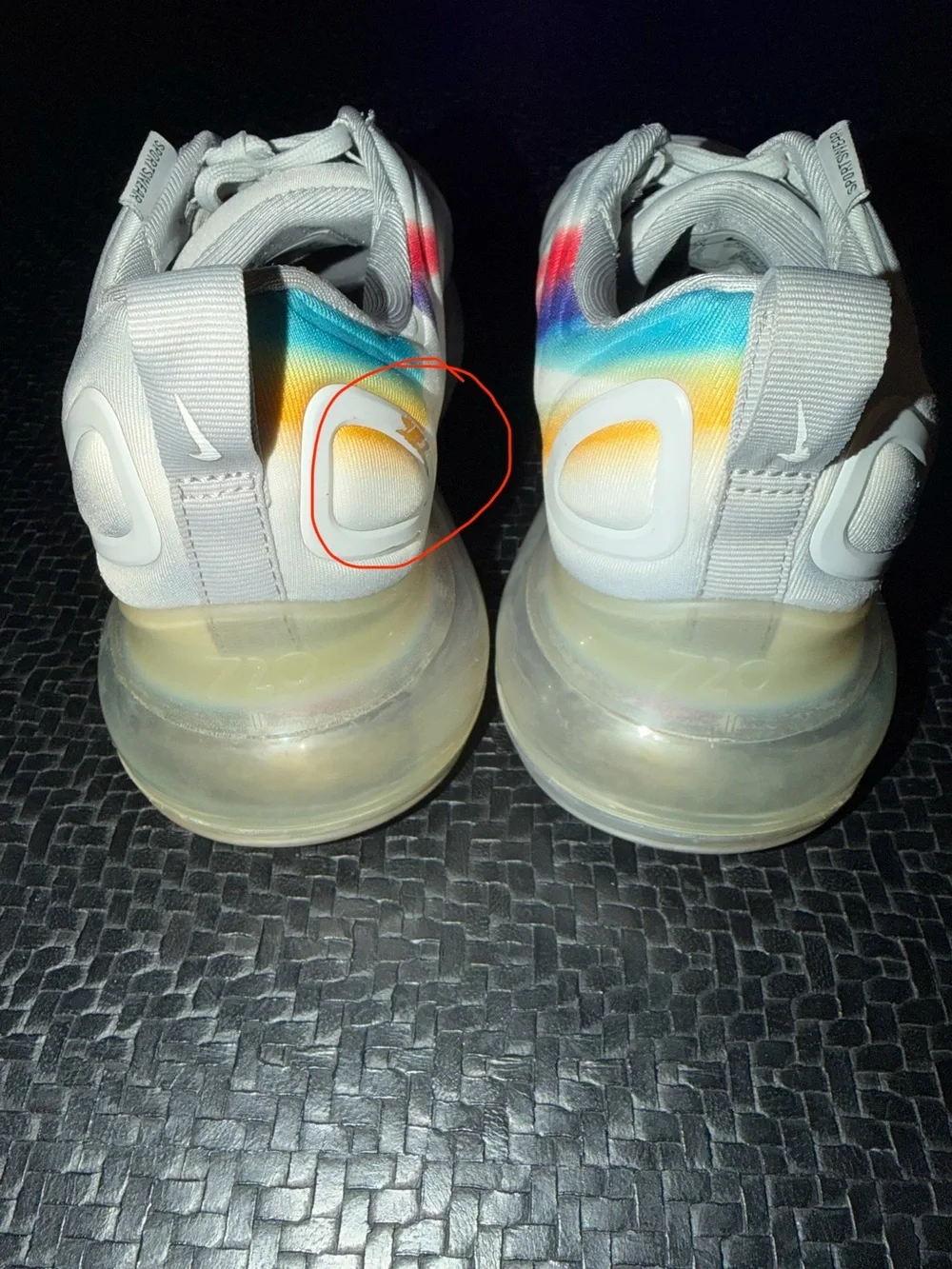 Nike Kids White Sneakers with Rainbow Accent